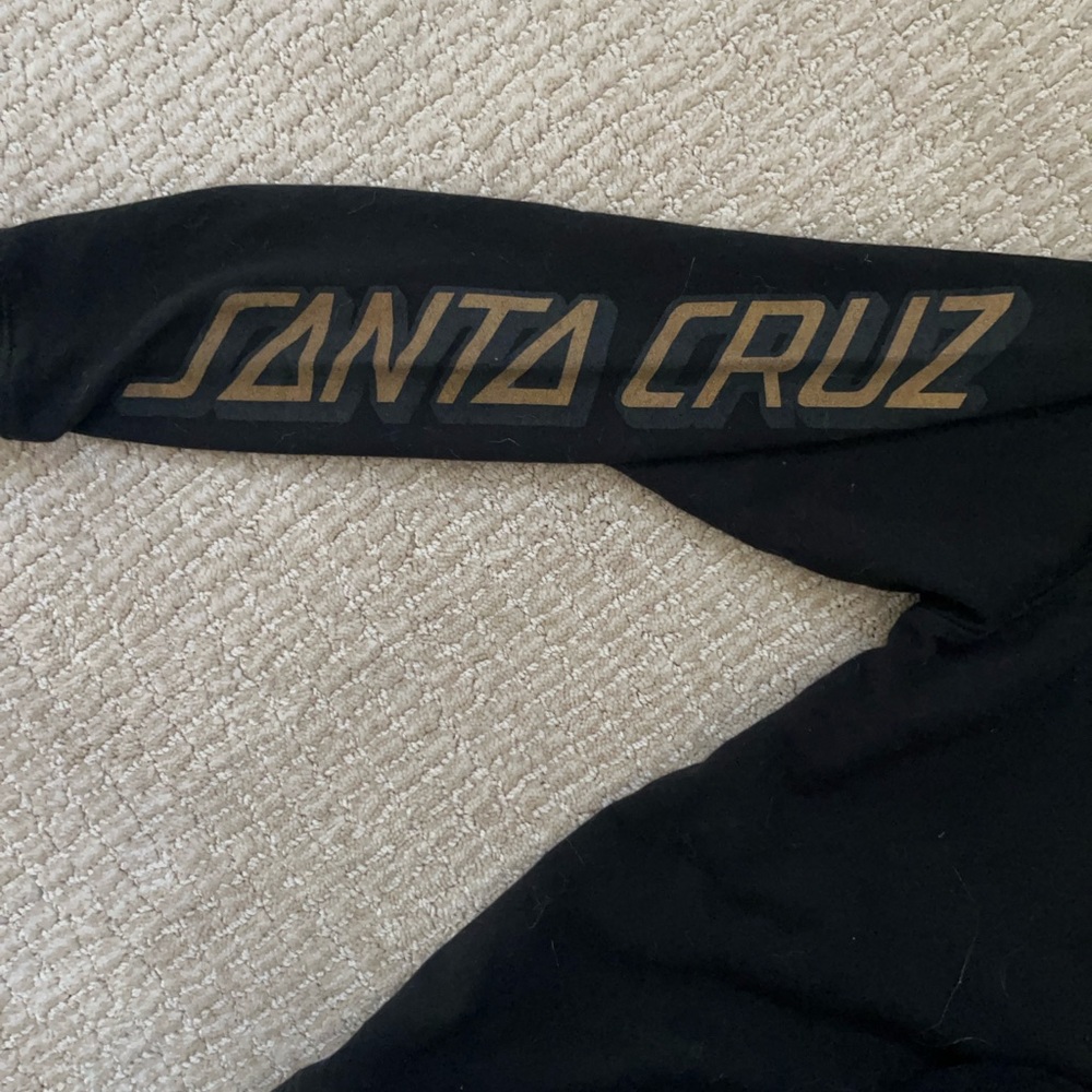 Santa Cruz Skateboards Black Hoodie with Gold and Red Accents - Picture 4 of 5